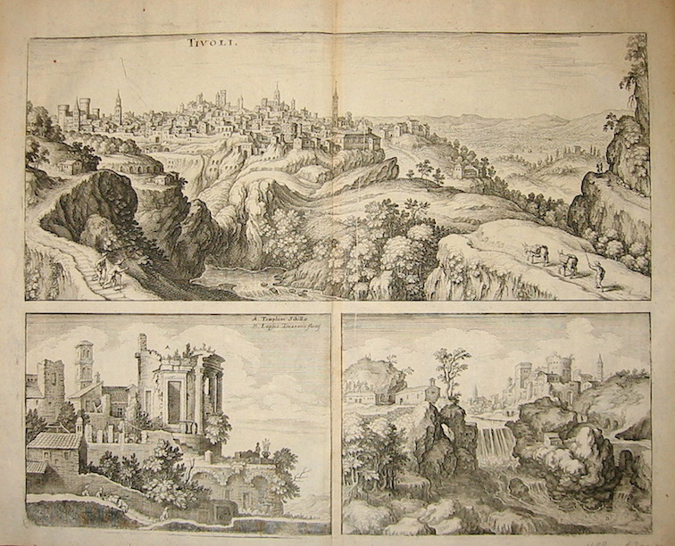 Merian Matthà¤us (1593-1650) Tivoli - Templum Sibillae - Lapsus Tiveronis fluvij 1688 Francoforte 